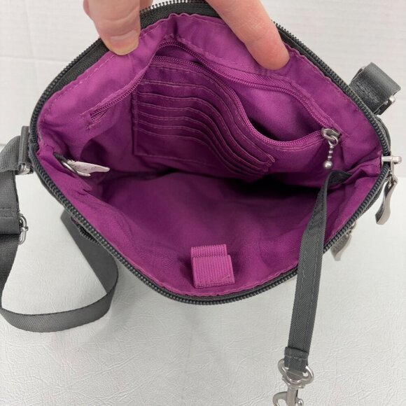 Baggallini Crossbody Bag Gray Small Handbag Multiple Zip Pockets - Picture 5 of 9